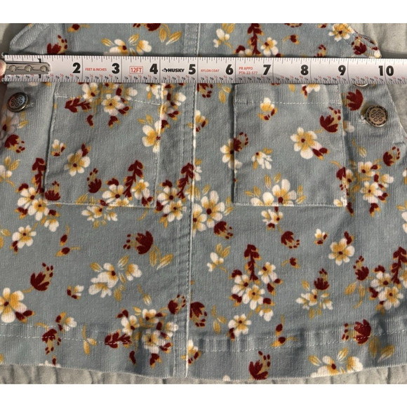 TAHARI Baby Girl Size 12M Blue Floral Corduroy Overall Jumper Dress Layering - Picture 11 of 11